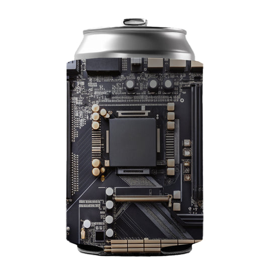 Black Gaming Computer Motherboard Can Cooler Beer Soda Drink Insulated Holder Sleeve Hugger
