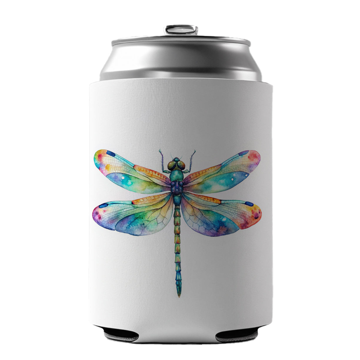 Dragonfly Rainbow Watercolor Can Cooler Beer Soda Drink Insulated Holder Sleeve Hugger