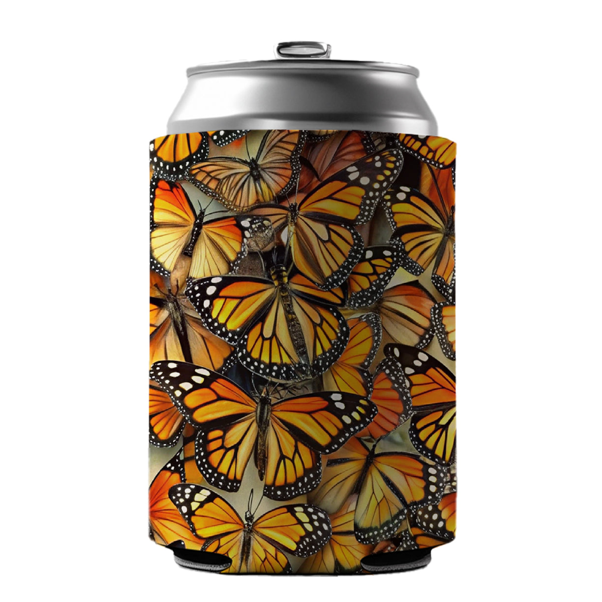 Monarch Butterflies Covering Everything Can Cooler Beer Soda Drink Insulated Holder Sleeve Hugger