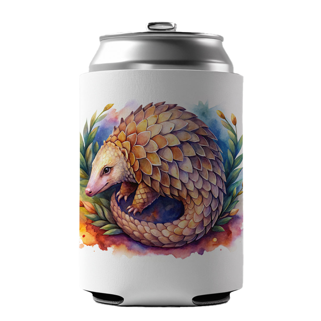 Pangolin Watercolor Can Cooler Beer Soda Drink Insulated Holder Sleeve Hugger