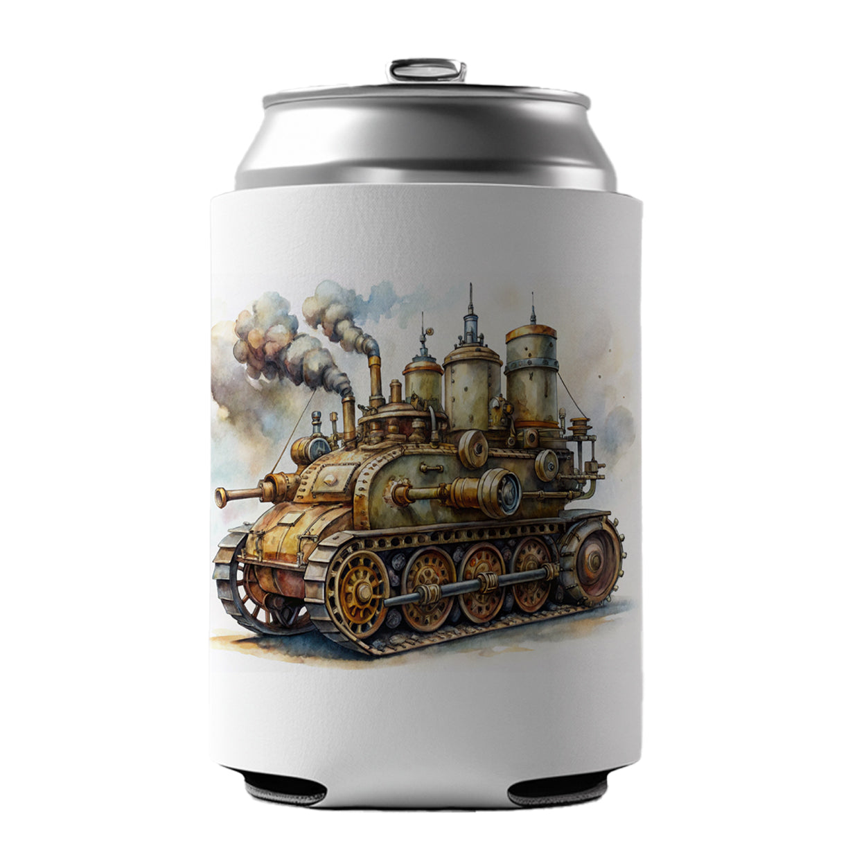 Steampunk Steam Engine Tank Fantasy Sci-fi Can Cooler Beer Soda Drink Insulated Holder Sleeve Hugger