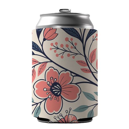 Beautiful Vine Flowers Can Cooler Beer Soda Drink Insulated Holder Sleeve Hugger