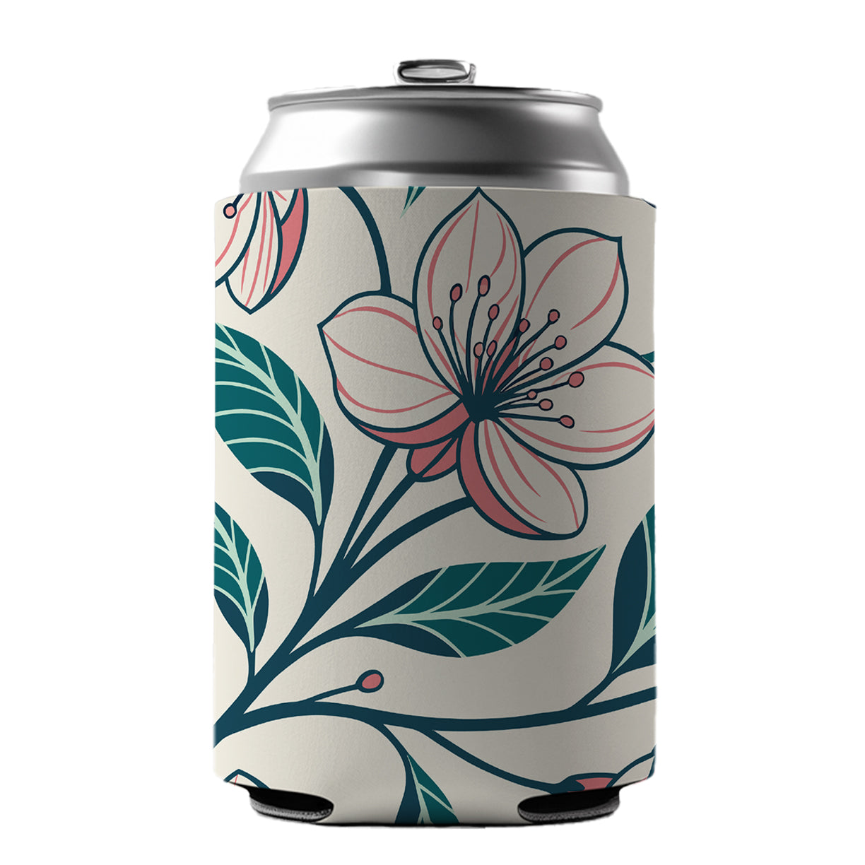 Lovely Flowers Twining Can Cooler Beer Soda Drink Insulated Holder Sleeve Hugger