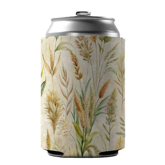 Wild Grasses Background Can Cooler Beer Soda Drink Insulated Holder Sleeve Hugger