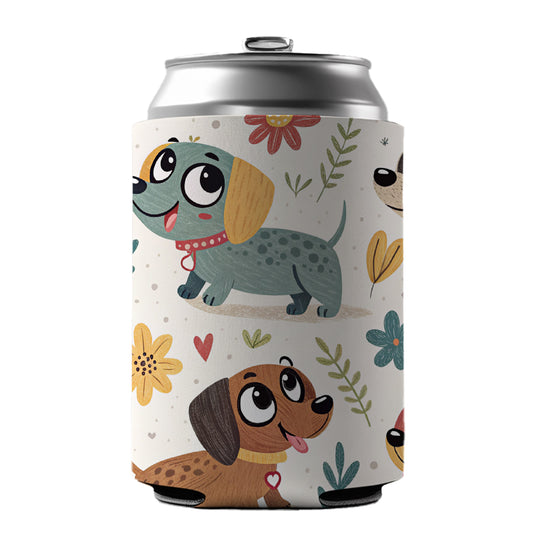 Adorable Dogs Can Cooler Beer Soda Drink Insulated Holder Sleeve Hugger