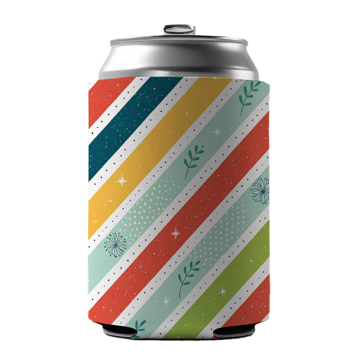 Cute Diagonal Stripes Can Cooler Beer Soda Drink Insulated Holder Sleeve Hugger