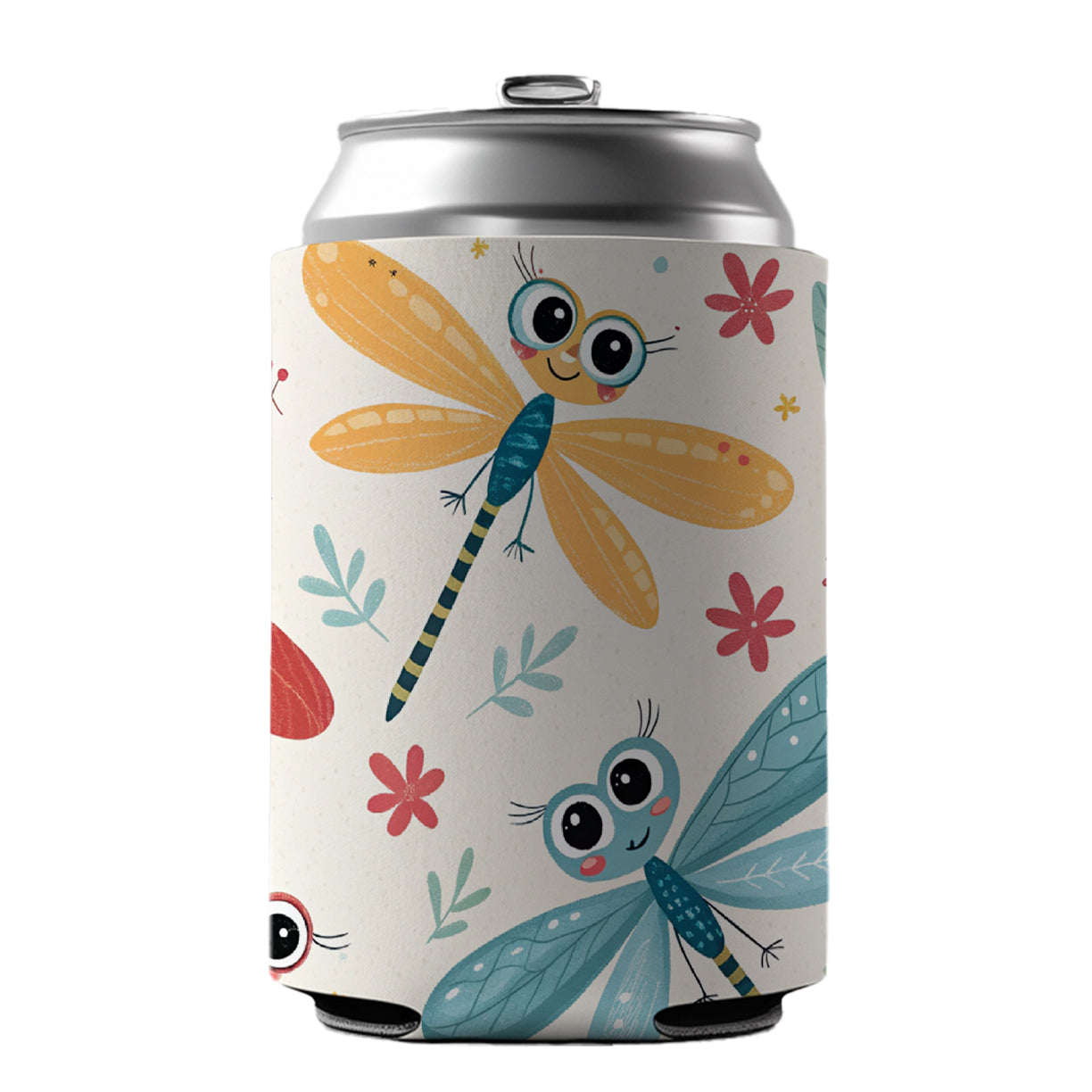 Cute Dragonflies Can Cooler Beer Soda Drink Insulated Holder Sleeve Hugger
