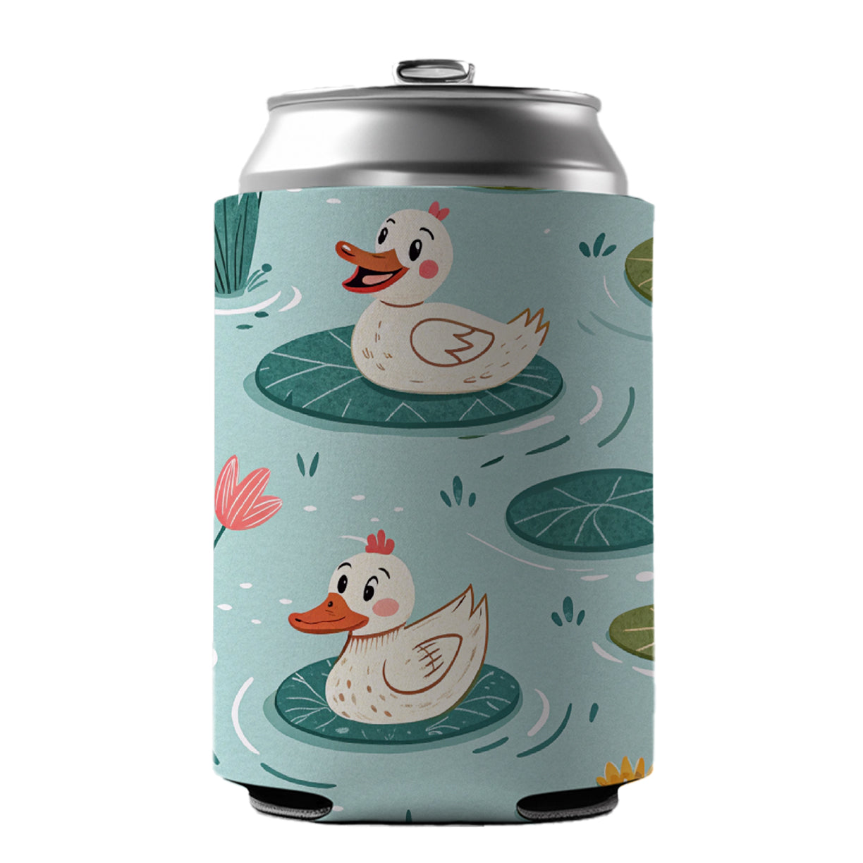Ducks In Pond Can Cooler Beer Soda Drink Insulated Holder Sleeve Hugger