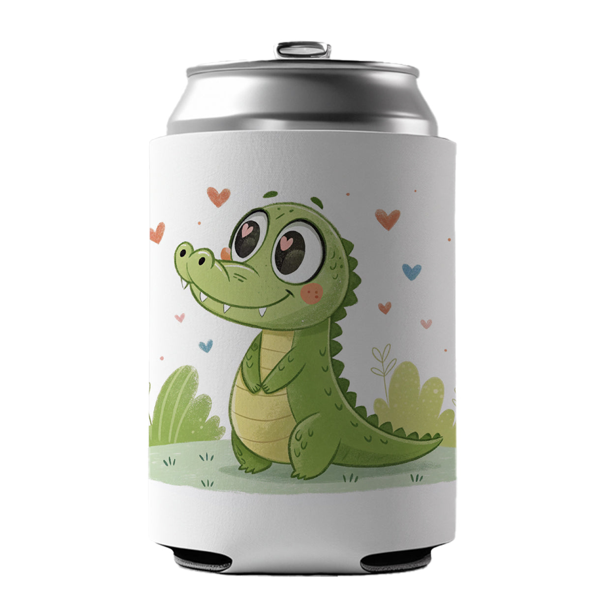 Kawaii Alligator Crocodile Love Hearts Can Cooler Beer Soda Drink Insulated Holder Sleeve Hugger