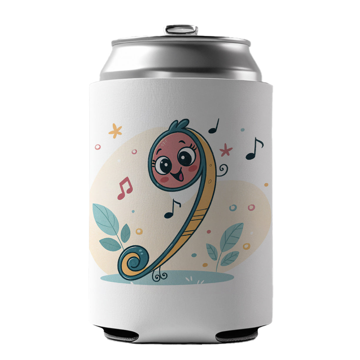 Kawaii Bass Music Cute Can Cooler Beer Soda Drink Insulated Holder Sleeve Hugger