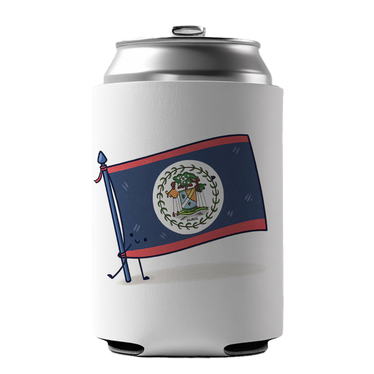 Kawaii Belize Flag Can Cooler Beer Soda Drink Insulated Holder Sleeve Hugger