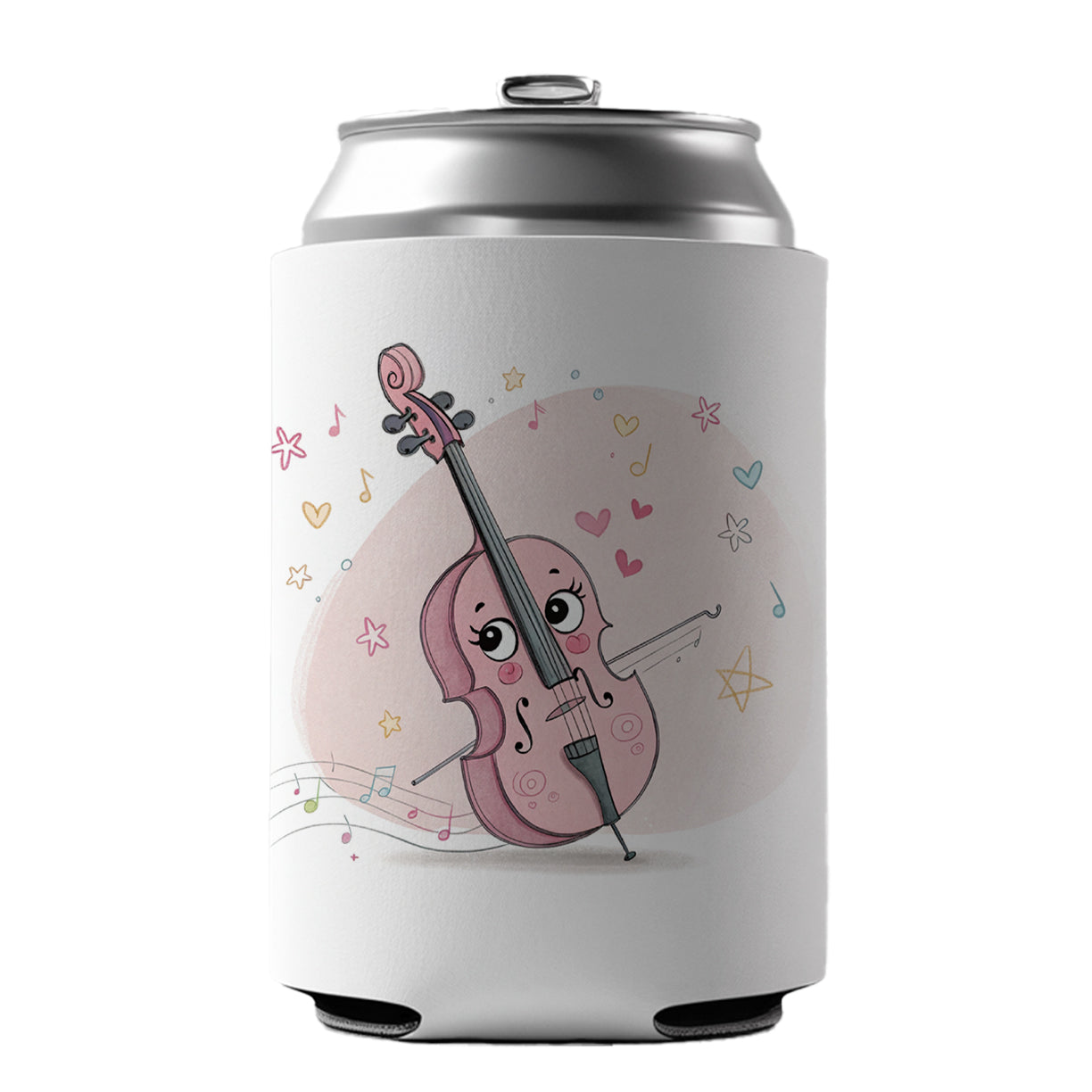 Kawaii Cello Music Can Cooler Beer Soda Drink Insulated Holder Sleeve Hugger