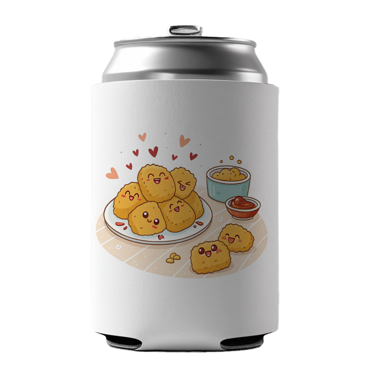 Kawaii Chicken Nuggets Can Cooler Beer Soda Drink Insulated Holder Sleeve Hugger