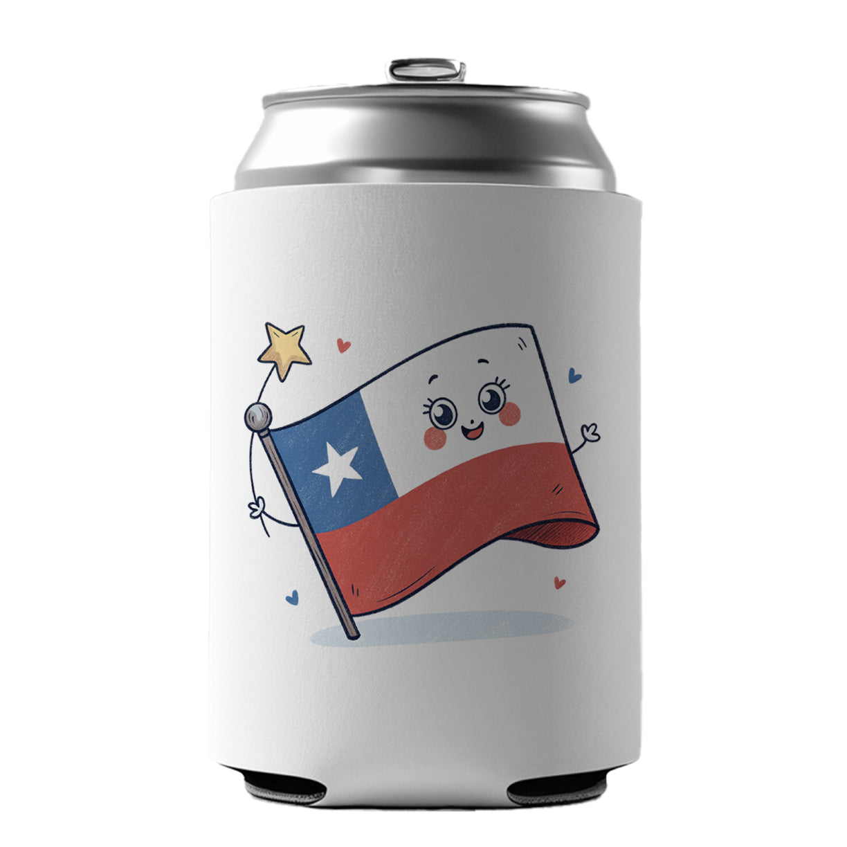Kawaii Chile Flag Can Cooler Beer Soda Drink Insulated Holder Sleeve Hugger