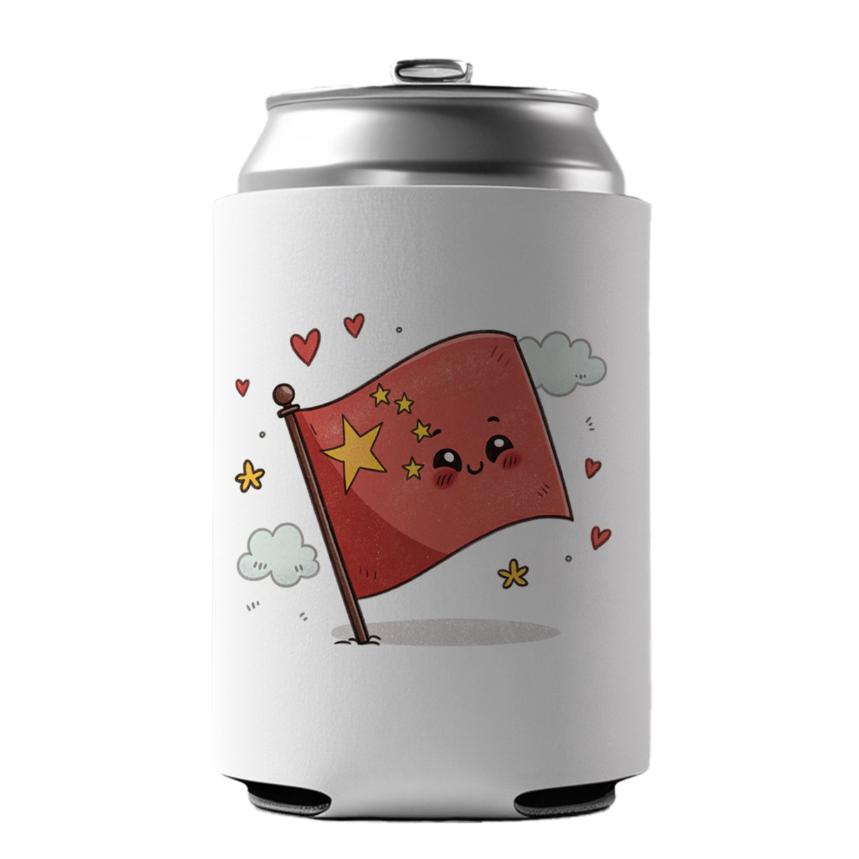Kawaii China Flag Can Cooler Beer Soda Drink Insulated Holder Sleeve Hugger
