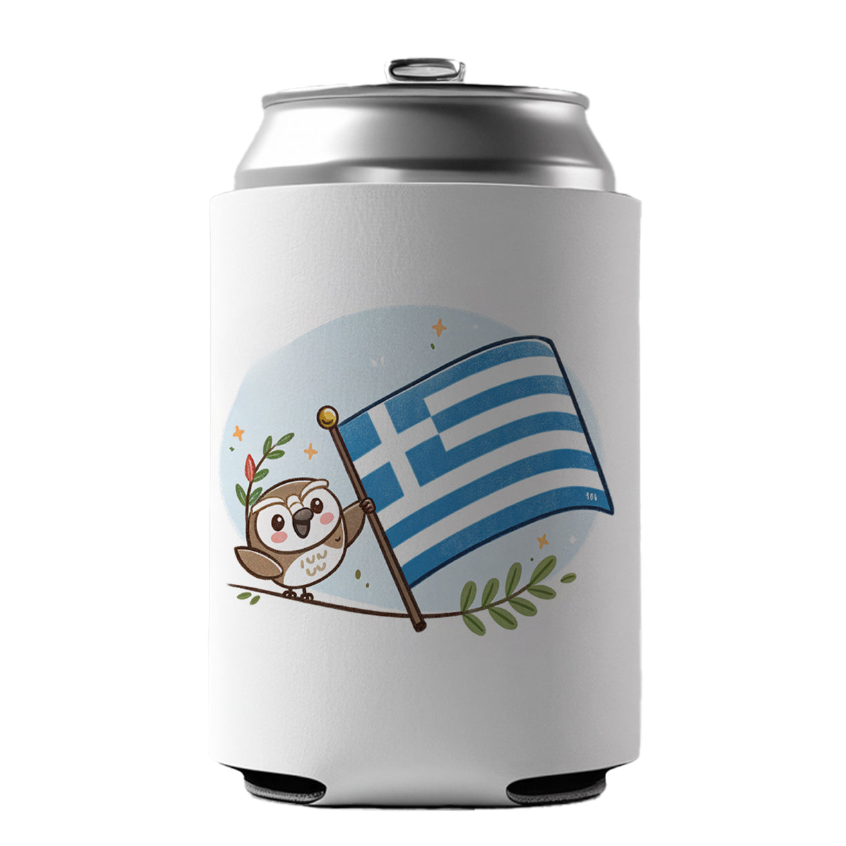 Kawaii Greece Flag Can Cooler Beer Soda Drink Insulated Holder Sleeve Hugger