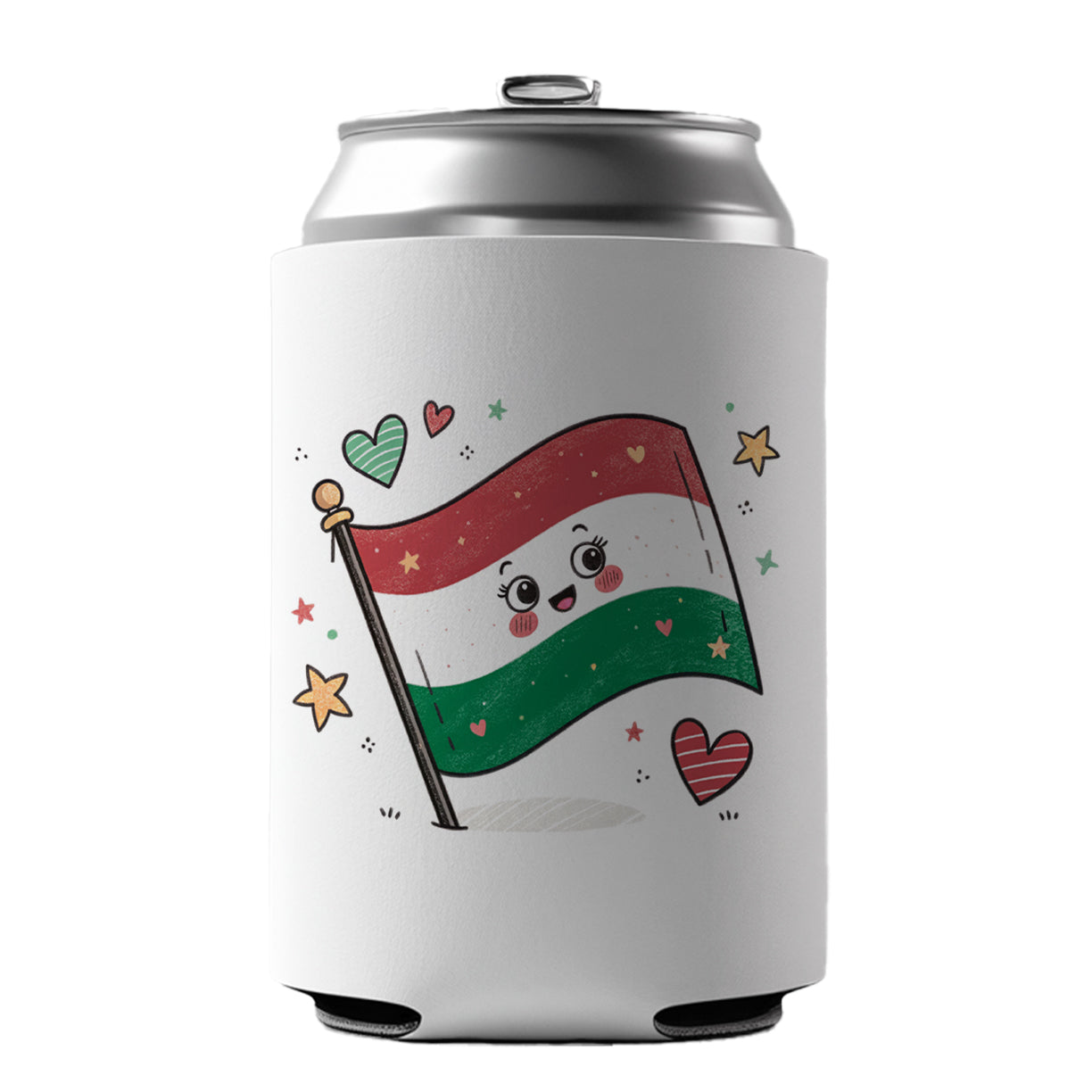 Kawaii Hungary Flag Can Cooler Beer Soda Drink Insulated Holder Sleeve Hugger