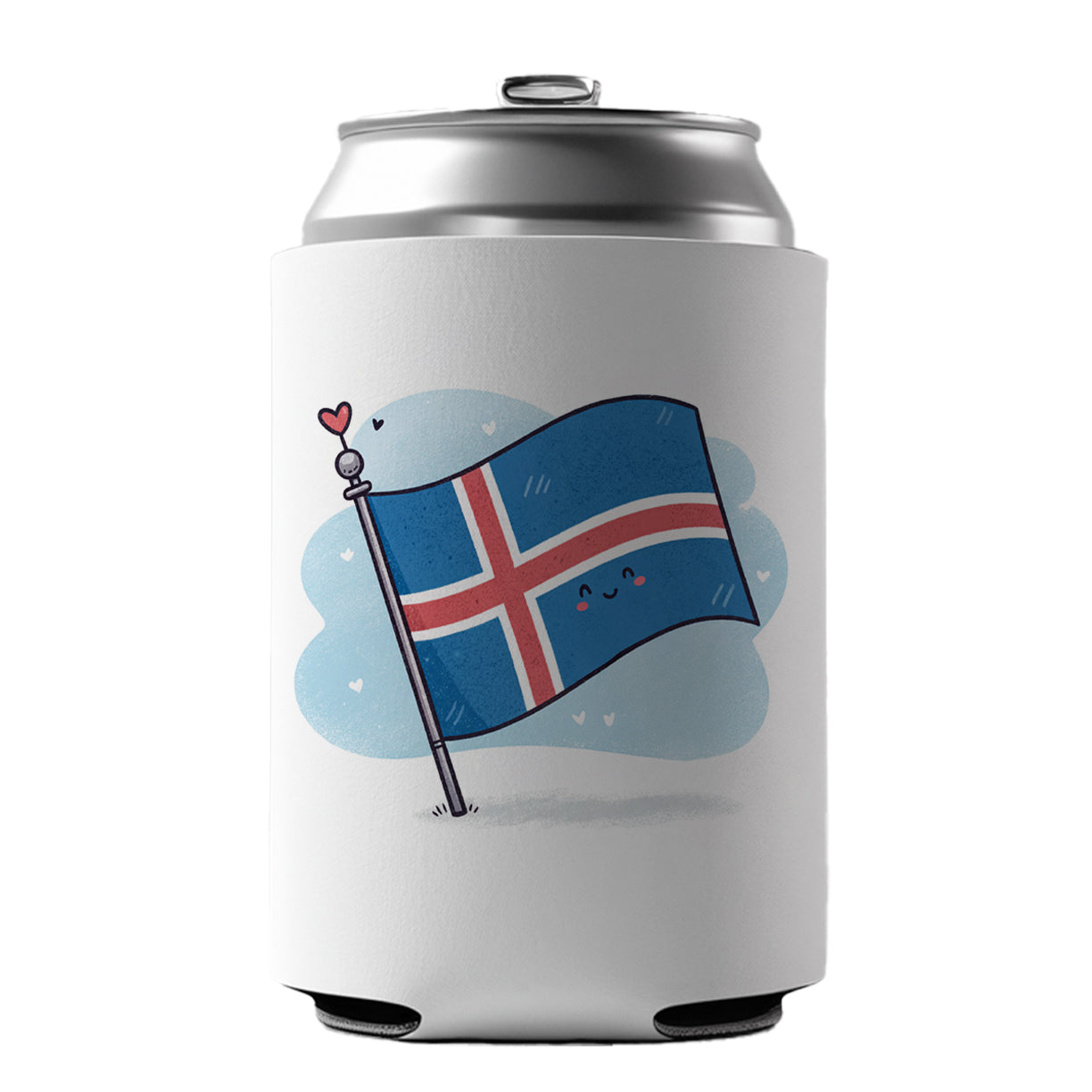 Kawaii Iceland Flag Can Cooler Beer Soda Drink Insulated Holder Sleeve Hugger