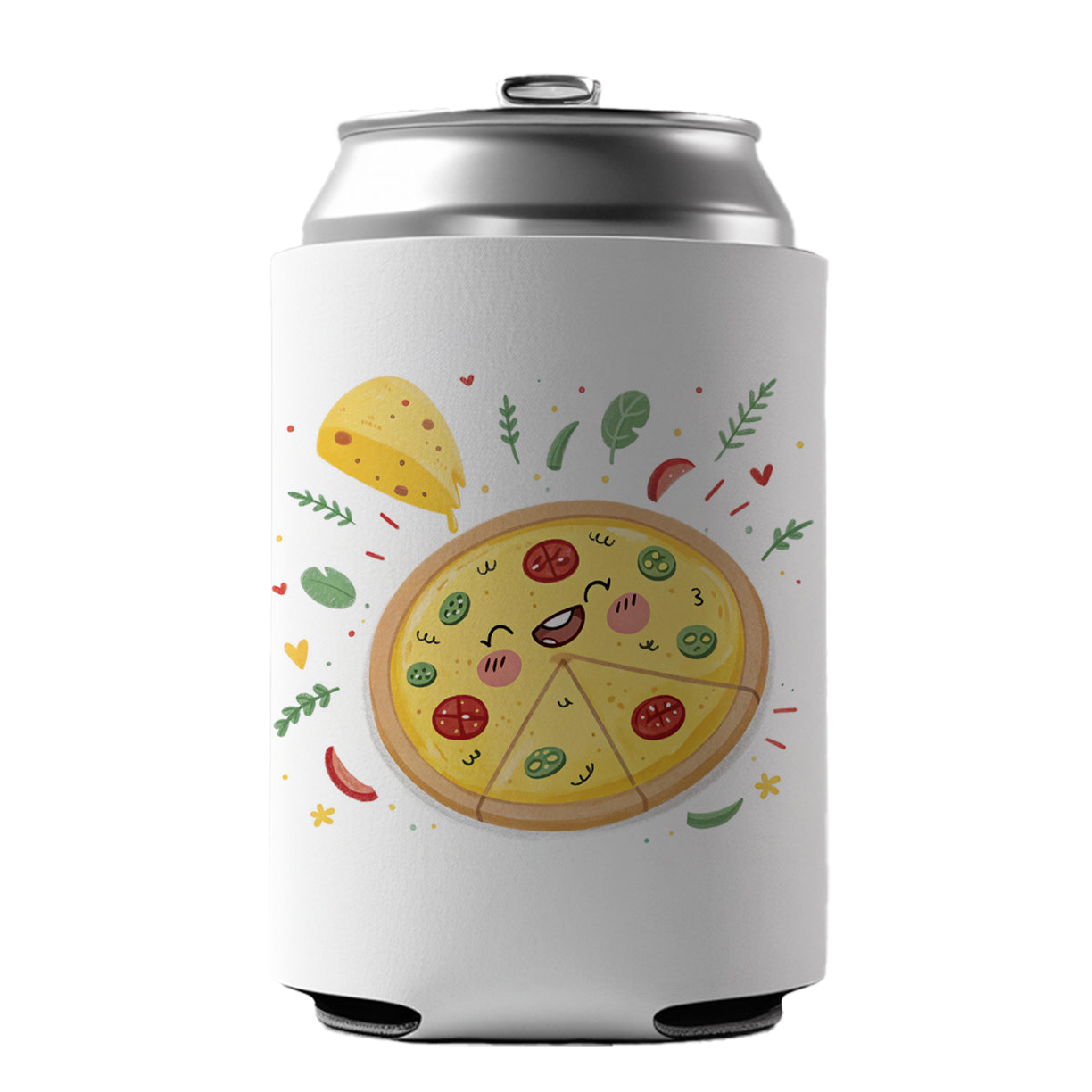 Kawaii Pizza Can Cooler Beer Soda Drink Insulated Holder Sleeve Hugger