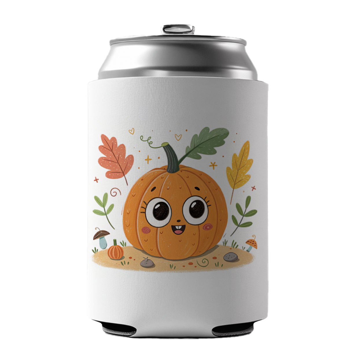 Kawaii Pumpkin Fall Autumn Halloween Can Cooler Beer Soda Drink Insulated Holder Sleeve Hugger