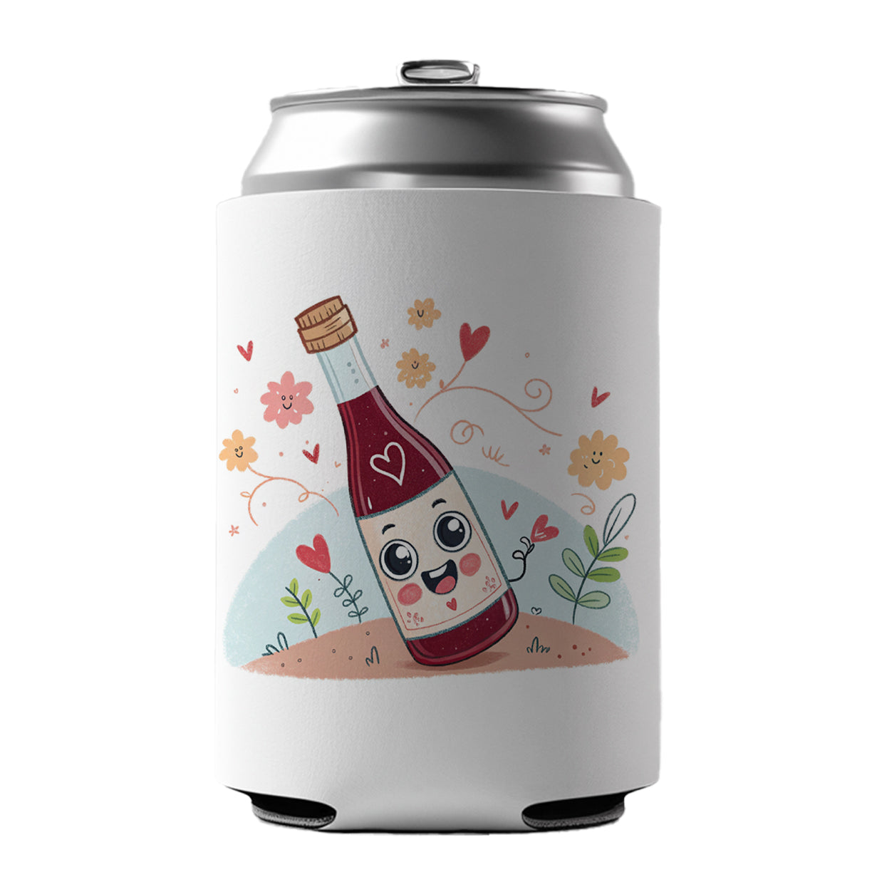 Kawaii Red Wine Alcohol Can Cooler Beer Soda Drink Insulated Holder Sleeve Hugger