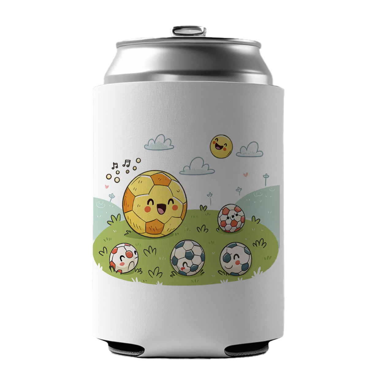 Kawaii Soccer Balls Can Cooler Beer Soda Drink Insulated Holder Sleeve Hugger