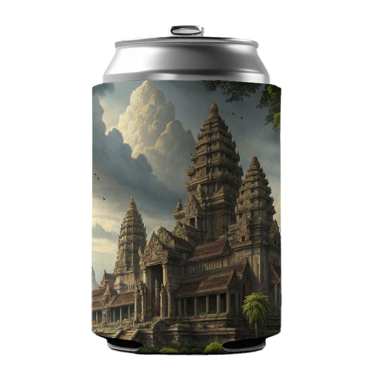 Angkor Wat Hindu Buddhist Temple Cambodia Can Cooler Beer Soda Drink Insulated Holder Sleeve Hugger