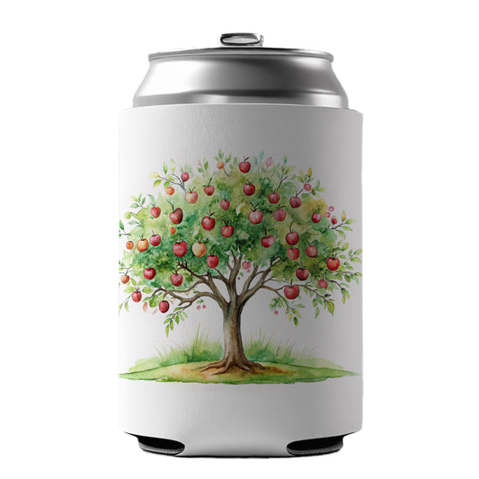 Apple Tree Watercolor Can Cooler Beer Soda Drink Insulated Holder Sleeve Hugger
