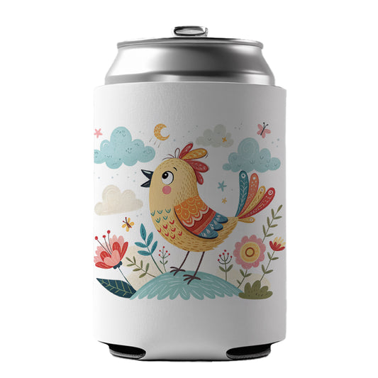 Bird Children's Illustration Style Can Cooler Beer Soda Drink Insulated Holder Sleeve Hugger