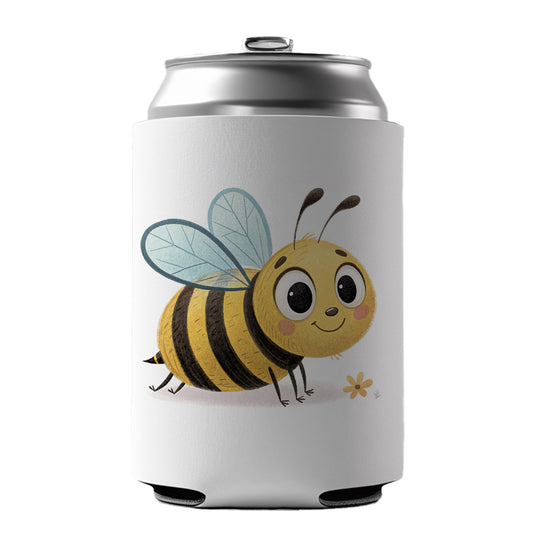 Bumble Bee Children's Illustration Style Can Cooler Beer Soda Drink Insulated Holder Sleeve Hugger