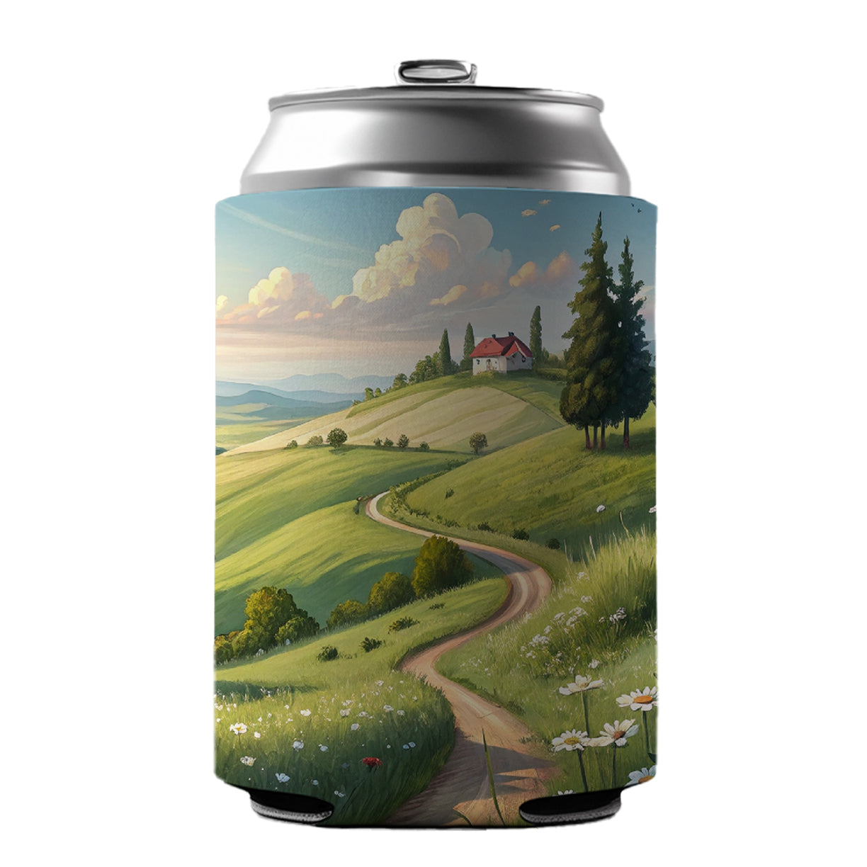 Countryside Pastoral Landscape Can Cooler Beer Soda Drink Insulated Holder Sleeve Hugger