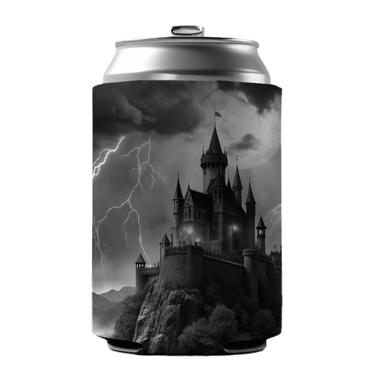Dark and Foreboding Vampire Castle Can Cooler Beer Soda Drink Insulated Holder Sleeve Hugger