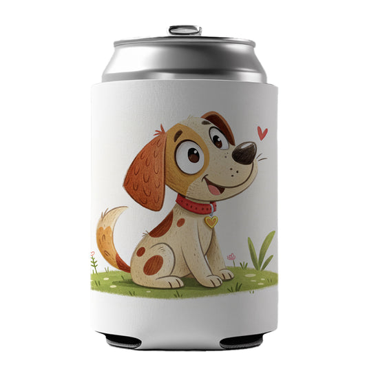 Dog Children's Illustration Style Can Cooler Beer Soda Drink Insulated Holder Sleeve Hugger