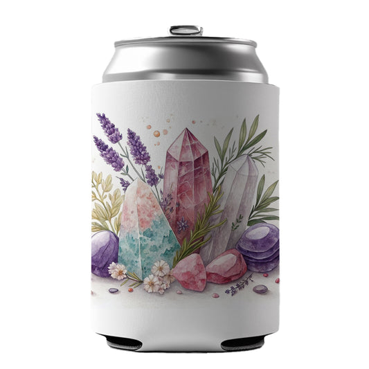 Healing Crystals and Herbs Can Cooler Beer Soda Drink Insulated Holder Sleeve Hugger