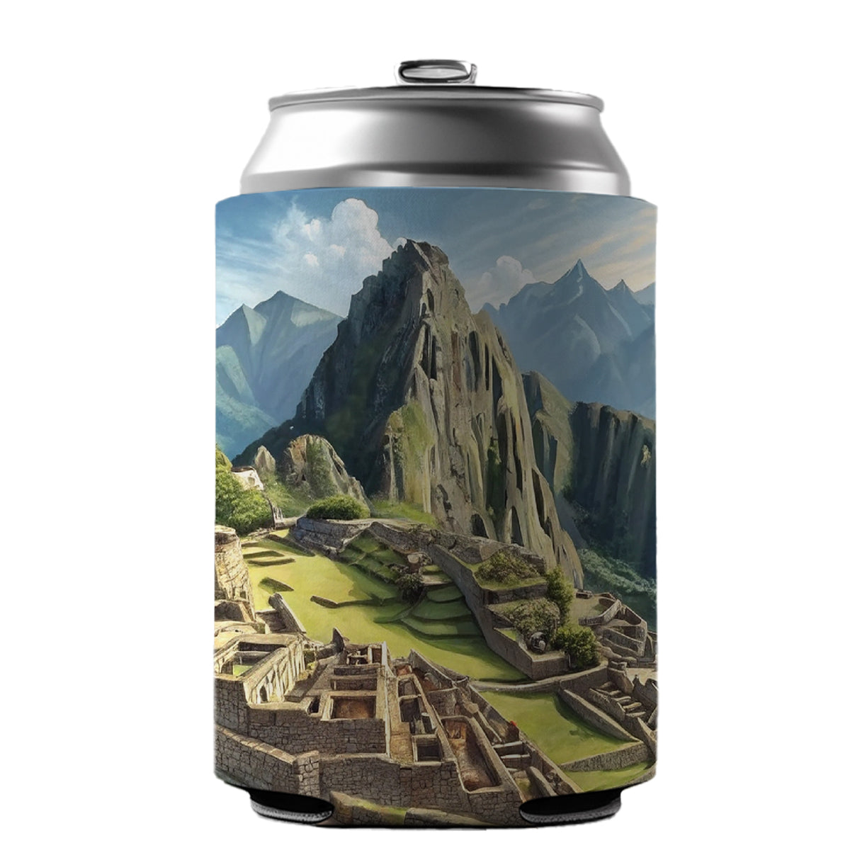 Machu Picchu Incan Citadel Andes Mountains Peru Can Cooler Beer Soda Drink Insulated Holder Sleeve Hugger