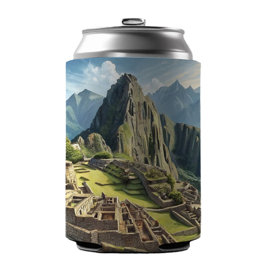 Machu Picchu Incan Citadel Andes Mountains Peru Can Cooler Beer Soda Drink Insulated Holder Sleeve Hugger
