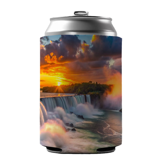 Niagara Falls At Sunset New York Can Cooler Beer Soda Drink Insulated Holder Sleeve Hugger