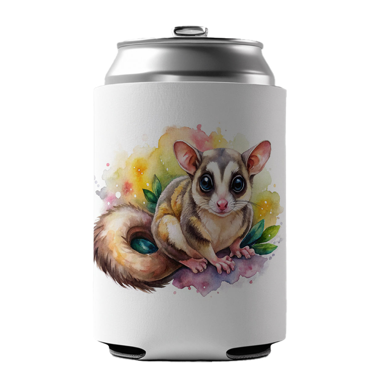 Sugar Glider Watercolor Can Cooler Beer Soda Drink Insulated Holder Sleeve Hugger