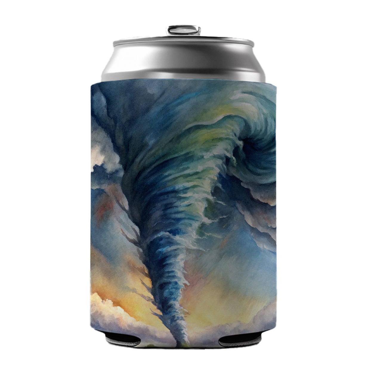 Tornado Twister Watercolor Can Cooler Beer Soda Drink Insulated Holder Sleeve Hugger