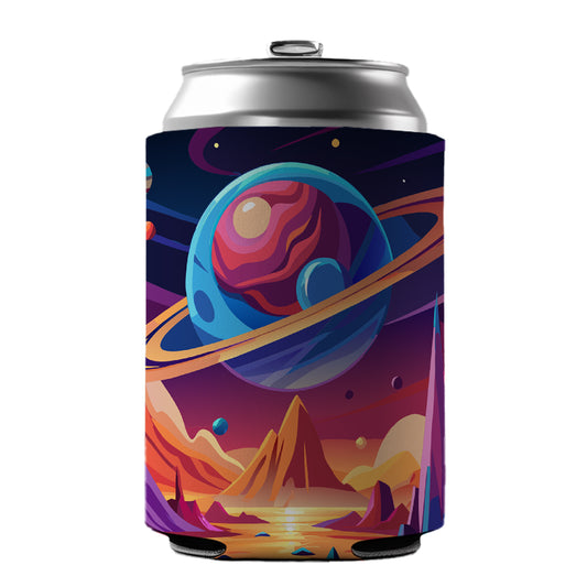 Vibrant Colored Sci-fi Hostile Alien Planet Can Cooler Beer Soda Drink Insulated Holder Sleeve Hugger