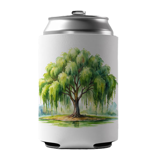 Weeping Willow Tree Watercolor Can Cooler Beer Soda Drink Insulated Holder Sleeve Hugger