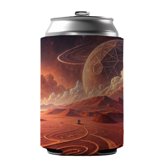 Abstract Alien Martian Sci-fi Landscape Can Cooler Beer Soda Drink Insulated Holder Sleeve Hugger
