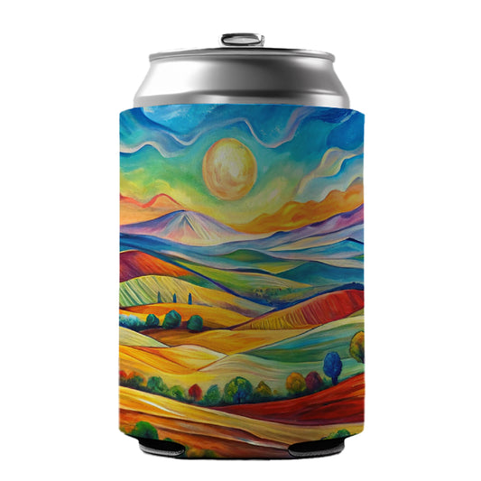 Abstract Colorful Landscape Can Cooler Beer Soda Drink Insulated Holder Sleeve Hugger