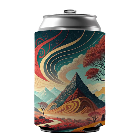 Abstract Modern Art Landscape Can Cooler Beer Soda Drink Insulated Holder Sleeve Hugger