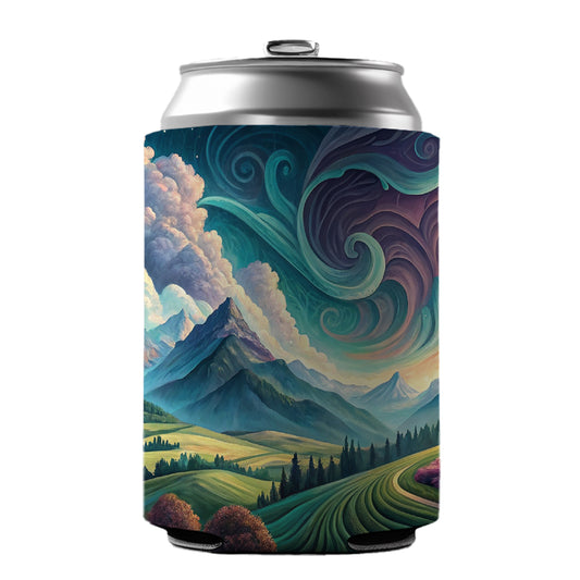 Abstract Pastels Landscape Can Cooler Beer Soda Drink Insulated Holder Sleeve Hugger