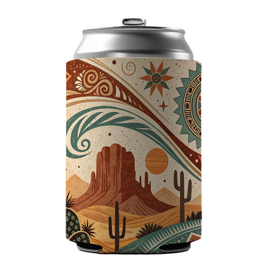 Abstract Southwestern Design Can Cooler Beer Soda Drink Insulated Holder Sleeve Hugger