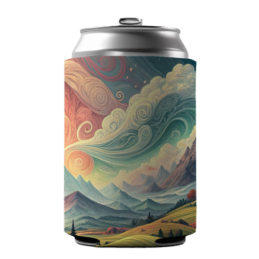 Abstract Tranquil Landscape Can Cooler Beer Soda Drink Insulated Holder Sleeve Hugger