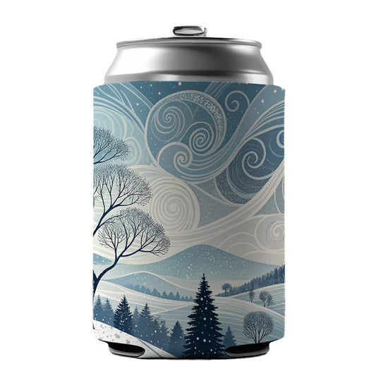 Abstract Winter Landscape Can Cooler Beer Soda Drink Insulated Holder Sleeve Hugger