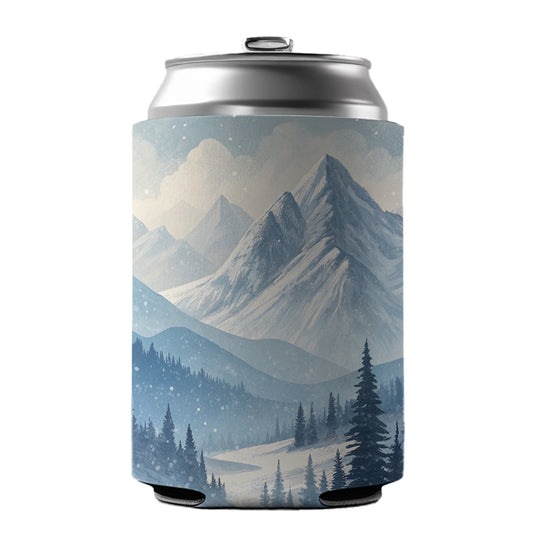 Abstract Winter Mountains Landscape Can Cooler Beer Soda Drink Insulated Holder Sleeve Hugger