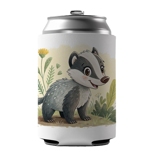 Badger Children's Illustration Style Can Cooler Beer Soda Drink Insulated Holder Sleeve Hugger